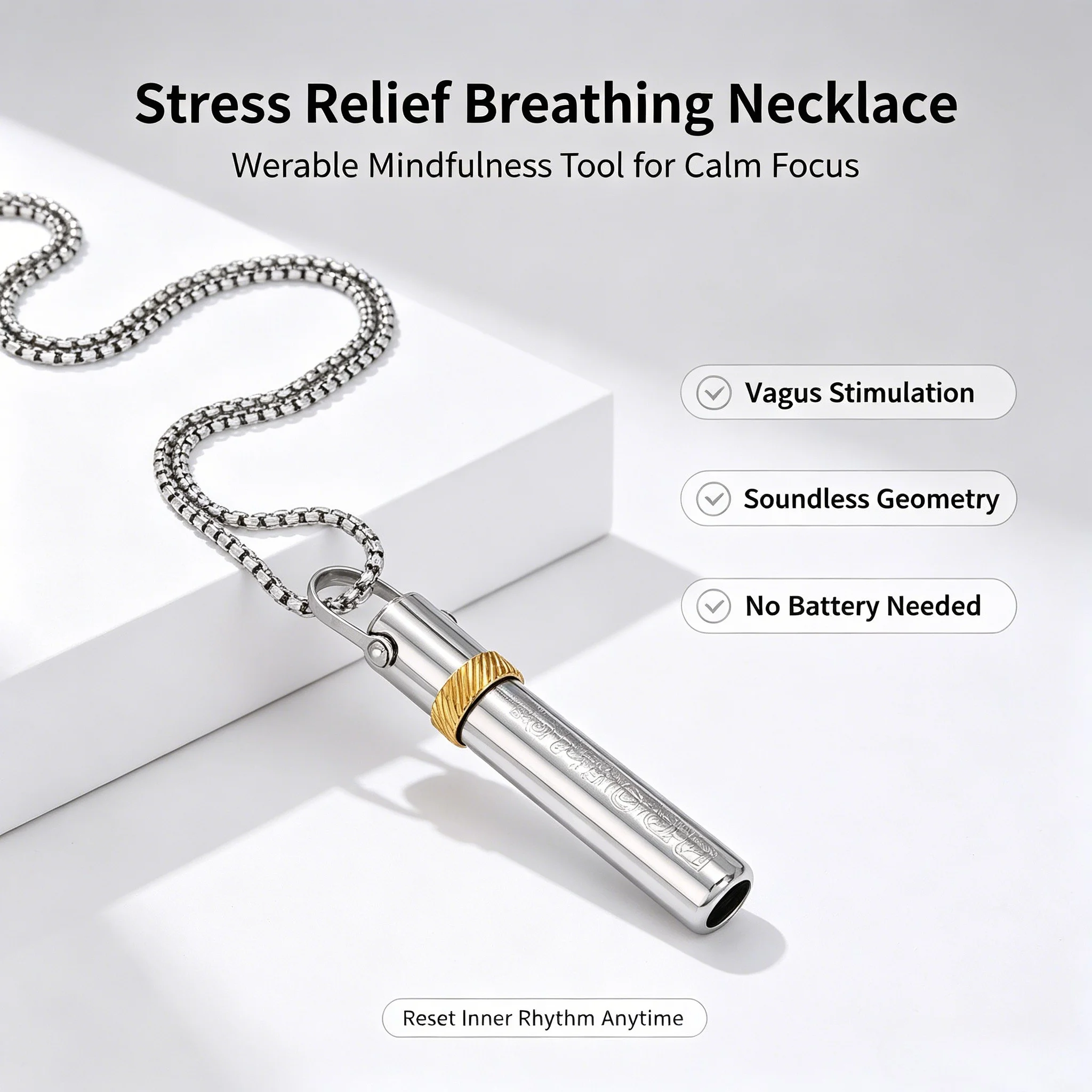 528Hz Whistle Breathing Necklace Low Frequency Sound Healing Stainless Steel Mindfulness Pendant StressRelief Anxiety Meditation
528Hz Whistle Breathing Necklace Low Frequency Sound Healing Stainless Steel Mindfulness Pendant StressRelief Anxiety Meditation