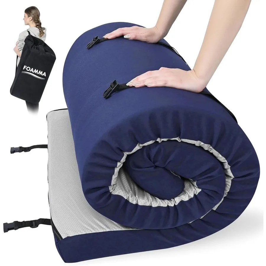 3 x 26 x 72 Memory Foam Roll-Up Camping Mattress with Water Resistant Zipper Cover Foldable and Portable Design Ideal for Outdo
3 x 26 x 72 Memory Foam Roll-Up Camping Mattress with Water Resistant Zipper Cover Foldable and Portable Design Ideal for Outdo