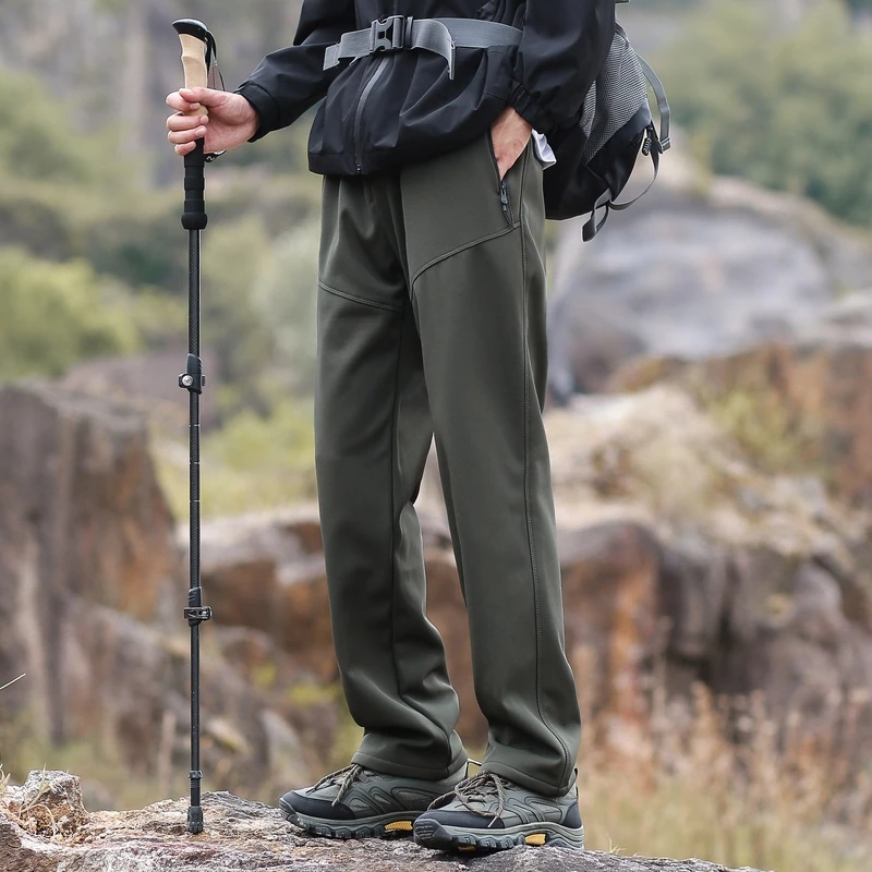 Soft-shell men's windproof and waterproof trousers for autumn and winter, thickened and fleece long pants for outdoor travel
Soft-shell men's windproof and waterproof trousers for autumn and winter, thickened and fleece long pants for outdoor travel