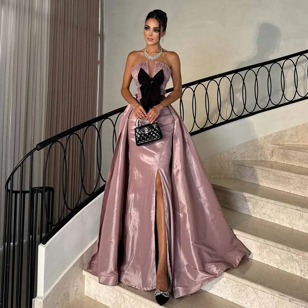 Women's Evening Ball Gowns Satin A-line Valentine's Day Dress Purple Strapless Bows Split Pleat Tailing Women Ceremony Dresses
Women's Evening Ball Gowns Satin A-line Valentine's Day Dress Purple Strapless Bows Split Pleat Tailing Women Ceremony Dresses