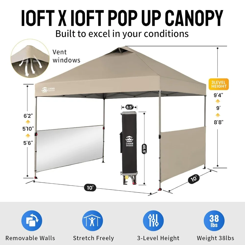 10x10 Pop Up Canopy Tent Instant Canopy with 150D Silver Coated Fabric Including 2 Half Sidewalls, 4 Ropes, 8, Customized
10x10 Pop Up Canopy Tent Instant Canopy with 150D Silver Coated Fabric Including 2 Half Sidewalls, 4 Ropes, 8, Customized