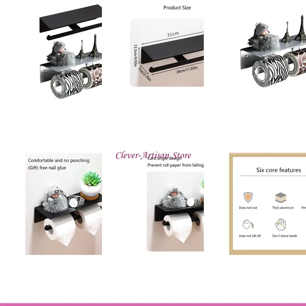 E06B Настенный держатель для рулона туалетной бумаги без гвоздей с полкой Аксессуары для ванной комнаты
E06B Настенный держатель для рулона туалетной бумаги без гвоздей с полкой Аксессуары для ванной комнаты