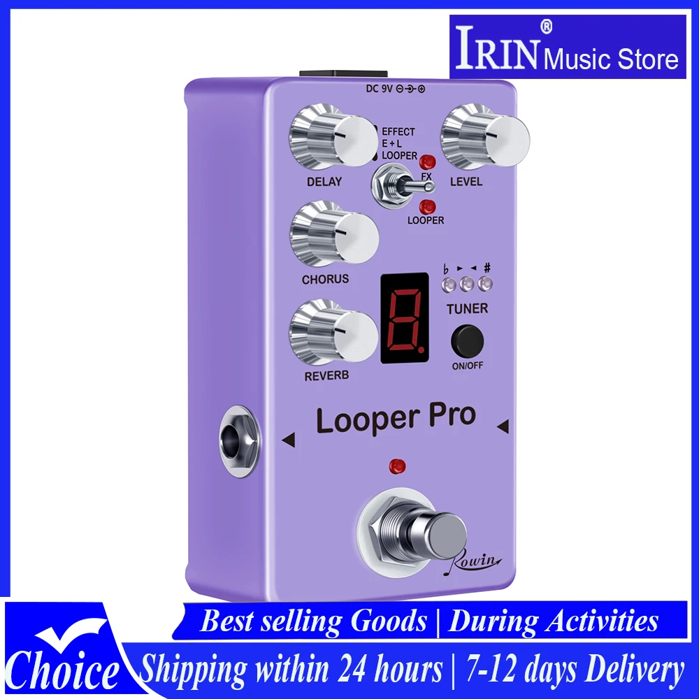 Amuzik Looper Pro Delay Chorus Reverb Looper Tuner Effect Unlimited Overlapping Looper Ture Bypass Bass Guitar Effects Pedal
Amuzik Looper Pro Delay Chorus Reverb Looper Tuner Effect Unlimited Overlapping Looper Ture Bypass Bass Guitar Effects Pedal