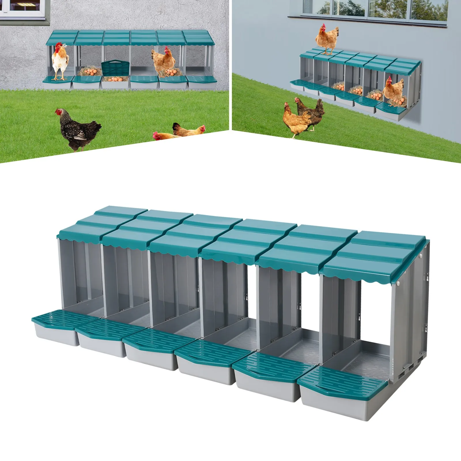6 Hole Chicken Nesting Box Hen Laying Boxes Nesting Box for Laying Egg Green
6 Hole Chicken Nesting Box Hen Laying Boxes Nesting Box for Laying Egg Green