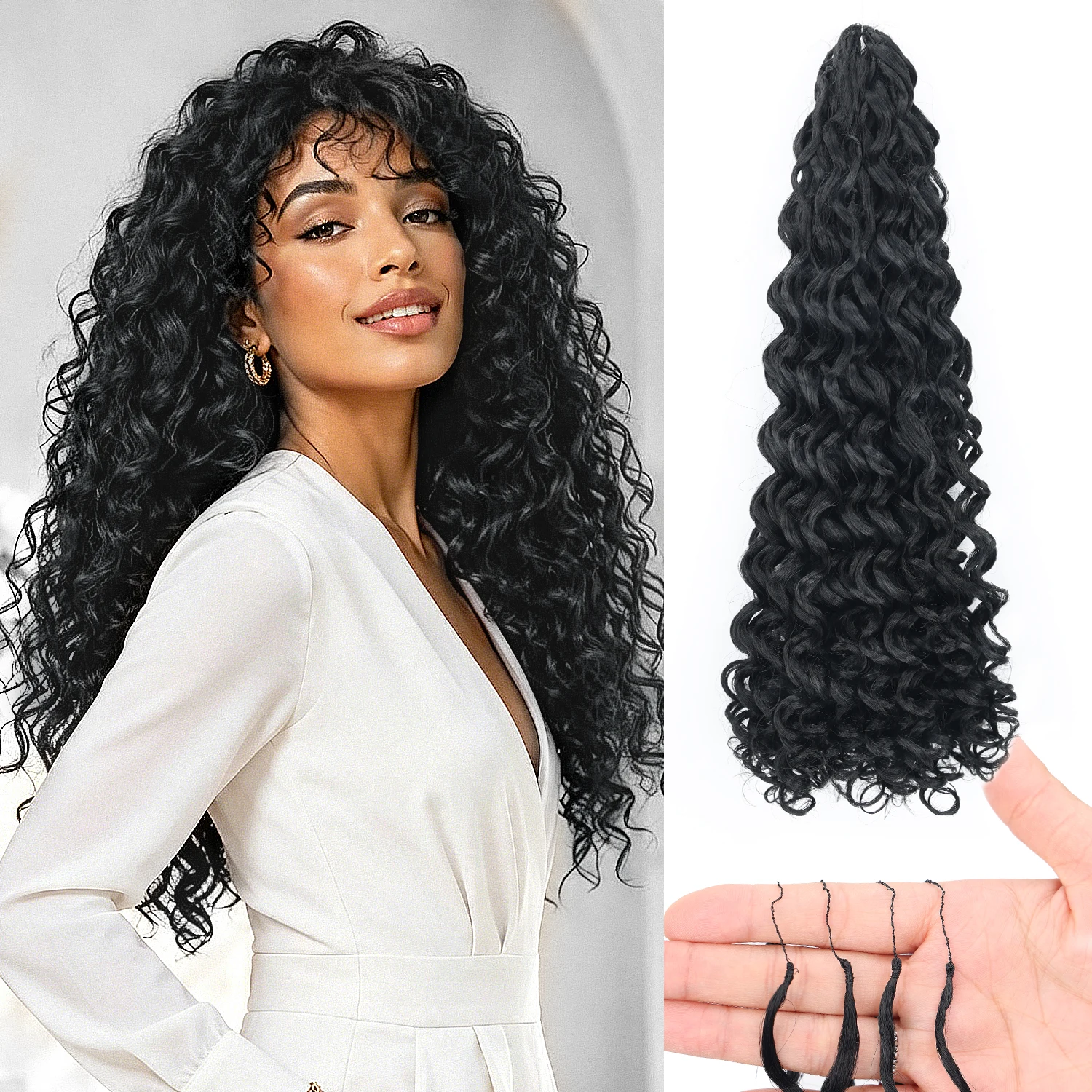 Feather Crochet Hair Synthetic 50 Strands 100g 18inch Pre-Separated Miracle Knots Hair,Black Deep Wave Feather Crochet Hair
Feather Crochet Hair Synthetic 50 Strands 100g 18inch Pre-Separated Miracle Knots Hair,Black Deep Wave Feather Crochet Hair