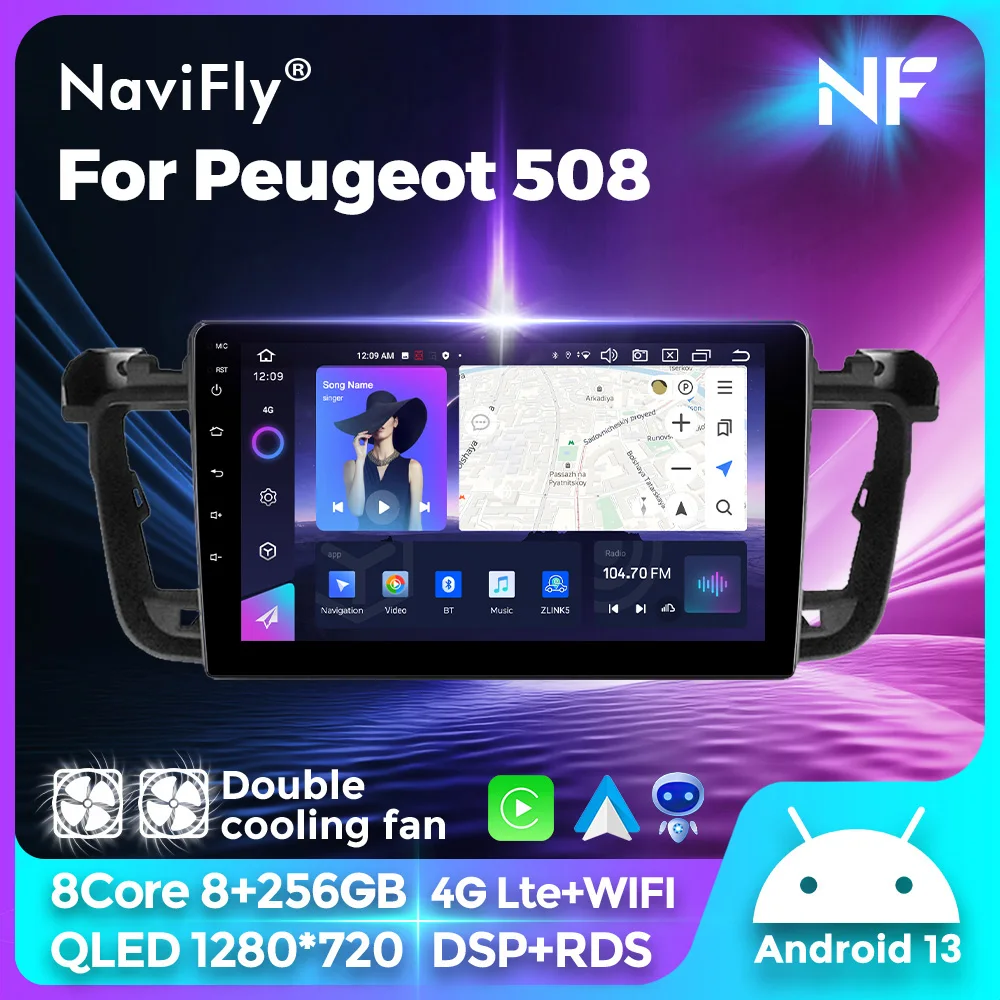 Navifly 9" QLED Wireless Carplay Android Auto Radio Video For Peugeot 508 508SW 2011-2018 GPS intelligent systems Car Stereo BT
Navifly 9" QLED Wireless Carplay Android Auto Radio Video For Peugeot 508 508SW 2011-2018 GPS intelligent systems Car Stereo BT