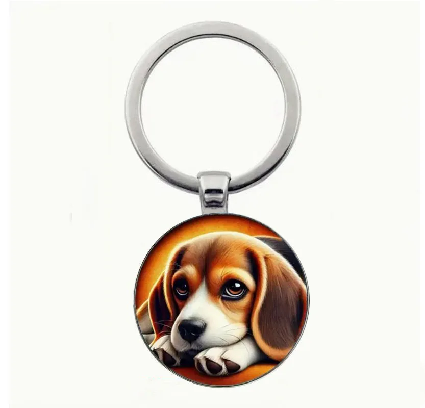 Retro Beagle Design Zinc Alloy Keychain - Fashion Pendant with Cute Brown and White Puppy Illustrations, Perfect for Luggage, Ca
Retro Beagle Design Zinc Alloy Keychain - Fashion Pendant with Cute Brown and White Puppy Illustrations, Perfect for Luggage, Ca