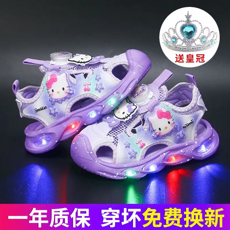 Sanrio Summer Baby Led Light Sandals for Girls Anti-Slip Kids Beach Shoes Outdoor Shoes Cute Hello Kitty Children's Casual Shoes
Sanrio Summer Baby Led Light Sandals for Girls Anti-Slip Kids Beach Shoes Outdoor Shoes Cute Hello Kitty Children's Casual Shoes