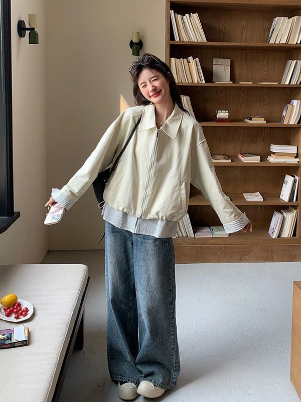 plus Size 300 Pounds Women's Casual Short Jacket Versatile Autumn Outerwear Comfortable Korean Style Long Sleeve Zipper Coat
plus Size 300 Pounds Women's Casual Short Jacket Versatile Autumn Outerwear Comfortable Korean Style Long Sleeve Zipper Coat