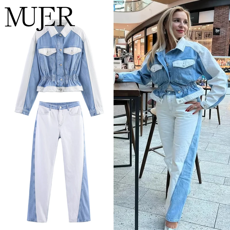 MUJER Denim Bomber Jackets for Women Varsity Cropped Jacket Woman Streetwear Outerwears Women's Coats Long Sleeve Jacket Set
MUJER Denim Bomber Jackets for Women Varsity Cropped Jacket Woman Streetwear Outerwears Women's Coats Long Sleeve Jacket Set