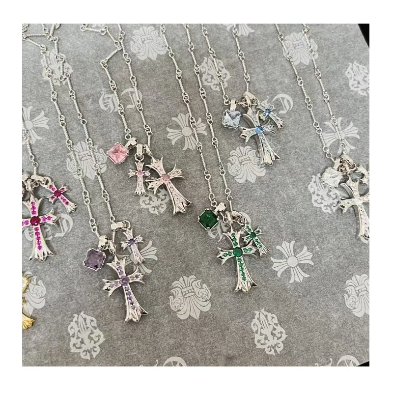 Classic Explosion with Diamond Double Cross with Sugar Cube Necklace Bamboo Chain High Sense Versatile Men and Women The Same St
Classic Explosion with Diamond Double Cross with Sugar Cube Necklace Bamboo Chain High Sense Versatile Men and Women The Same St
