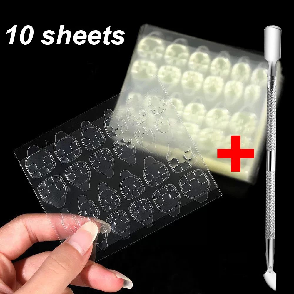 10sheets Double Sided Adhesive Tape Glue For False Nail With Steel Push Waterproof Transparent Nail Jelly Glue Manicure Tools#T
10sheets Double Sided Adhesive Tape Glue For False Nail With Steel Push Waterproof Transparent Nail Jelly Glue Manicure Tools#T