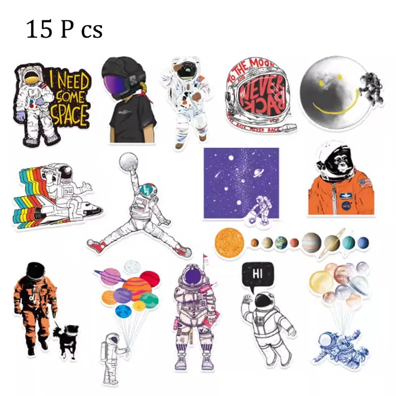 15Pcs Space Astronaut Cartoon Stickers iPad Tablet Laptop Decorative Decal Cute Luggage Skateboard Car Helmet Waterproof Sticker
15Pcs Space Astronaut Cartoon Stickers iPad Tablet Laptop Decorative Decal Cute Luggage Skateboard Car Helmet Waterproof Sticker