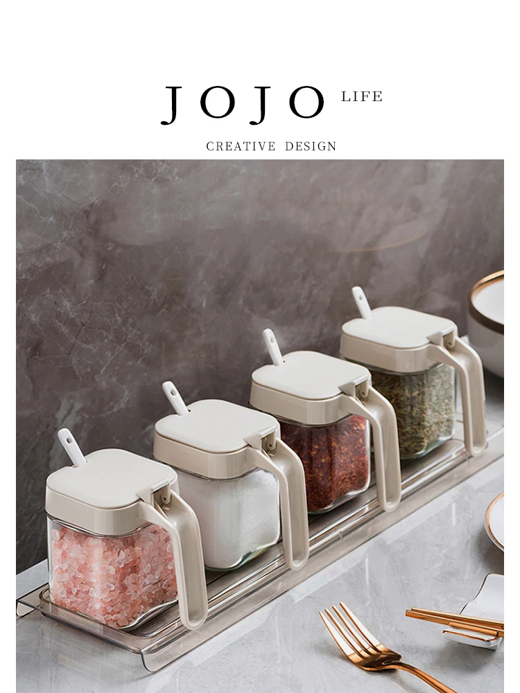 Стеклянная банка для специй с ложкой, креативный контейнер для соли, модный элемент кухонной утвари
Стеклянная банка для специй с ложкой, креативный контейнер для соли, модный элемент кухонной утвари