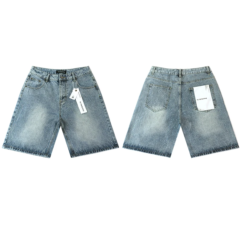 Street Full Shinning Diamond Shorts Black Blue Jeans Shorts Men Women Vintage Baggy Rhinestone Denim Shorts Oversized
Street Full Shinning Diamond Shorts Black Blue Jeans Shorts Men Women Vintage Baggy Rhinestone Denim Shorts Oversized