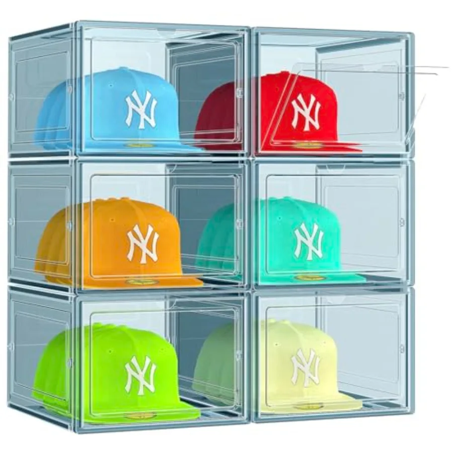 6 Pack Stackable Clear Baseball Caps Holder Box Containers with Magnetic Door for Hats Snapback Cap Storag Hat Rack Display Cas
6 Pack Stackable Clear Baseball Caps Holder Box Containers with Magnetic Door for Hats Snapback Cap Storag Hat Rack Display Cas