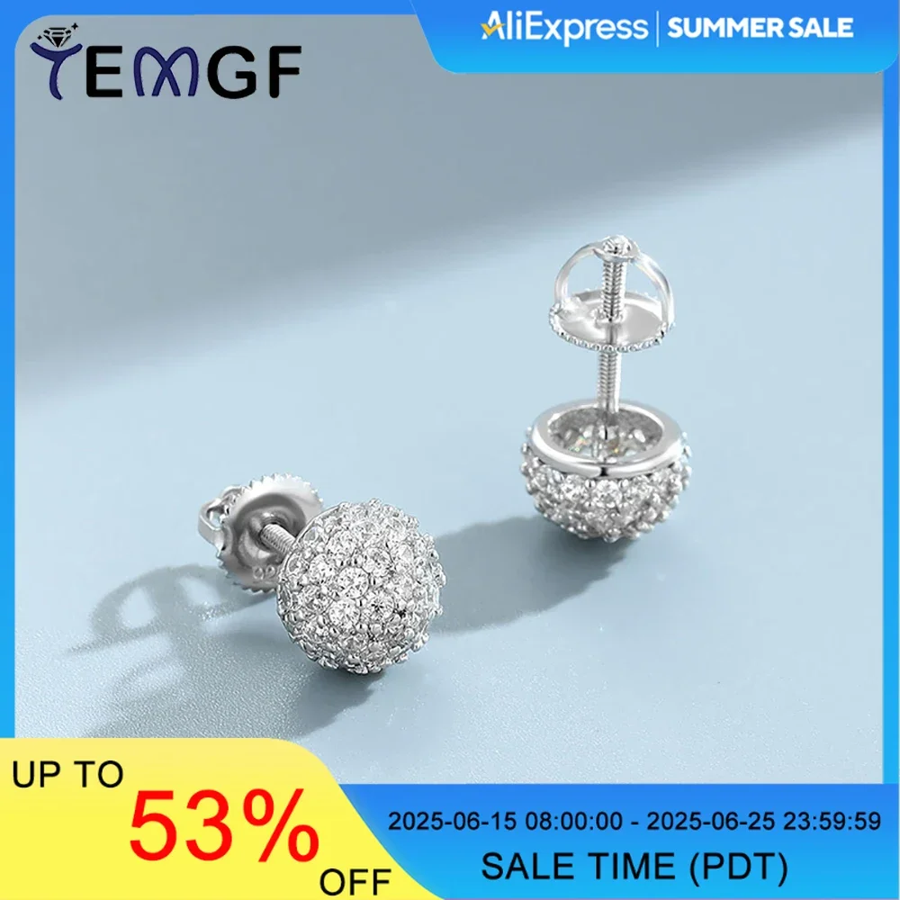 TEMGF Full Zircon Ear Studs S925 Sterling Silver Sparkling Fine Jewelry for Women Party Fashion Hemisphere Earrings Unique Gifts
TEMGF Full Zircon Ear Studs S925 Sterling Silver Sparkling Fine Jewelry for Women Party Fashion Hemisphere Earrings Unique Gifts