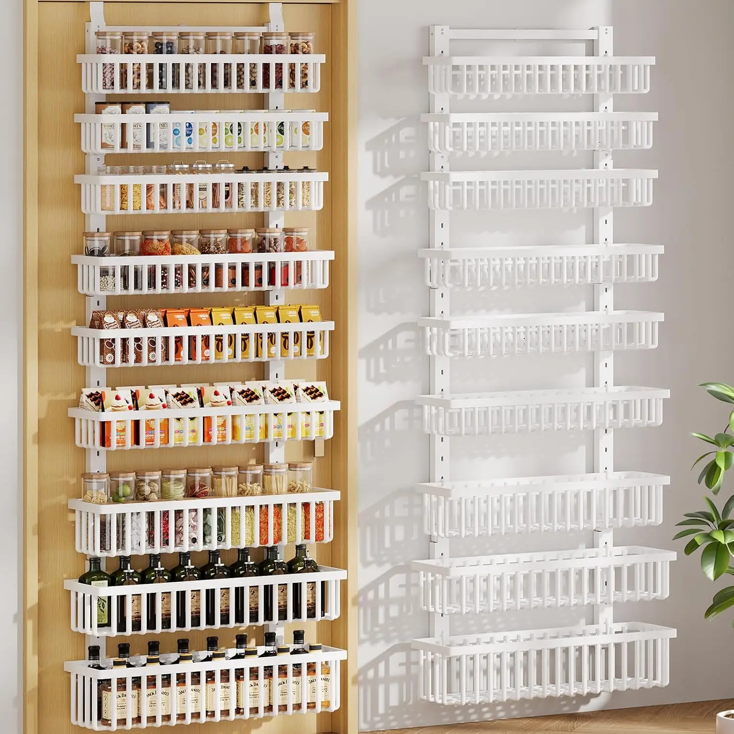 9-Tier Over Door Pantry Organizer, Adjustable Baskets, Wall Mount or Hanging, Heavy Duty Storage for Kitchen, Closet, Bathroom
9-Tier Over Door Pantry Organizer, Adjustable Baskets, Wall Mount or Hanging, Heavy Duty Storage for Kitchen, Closet, Bathroom