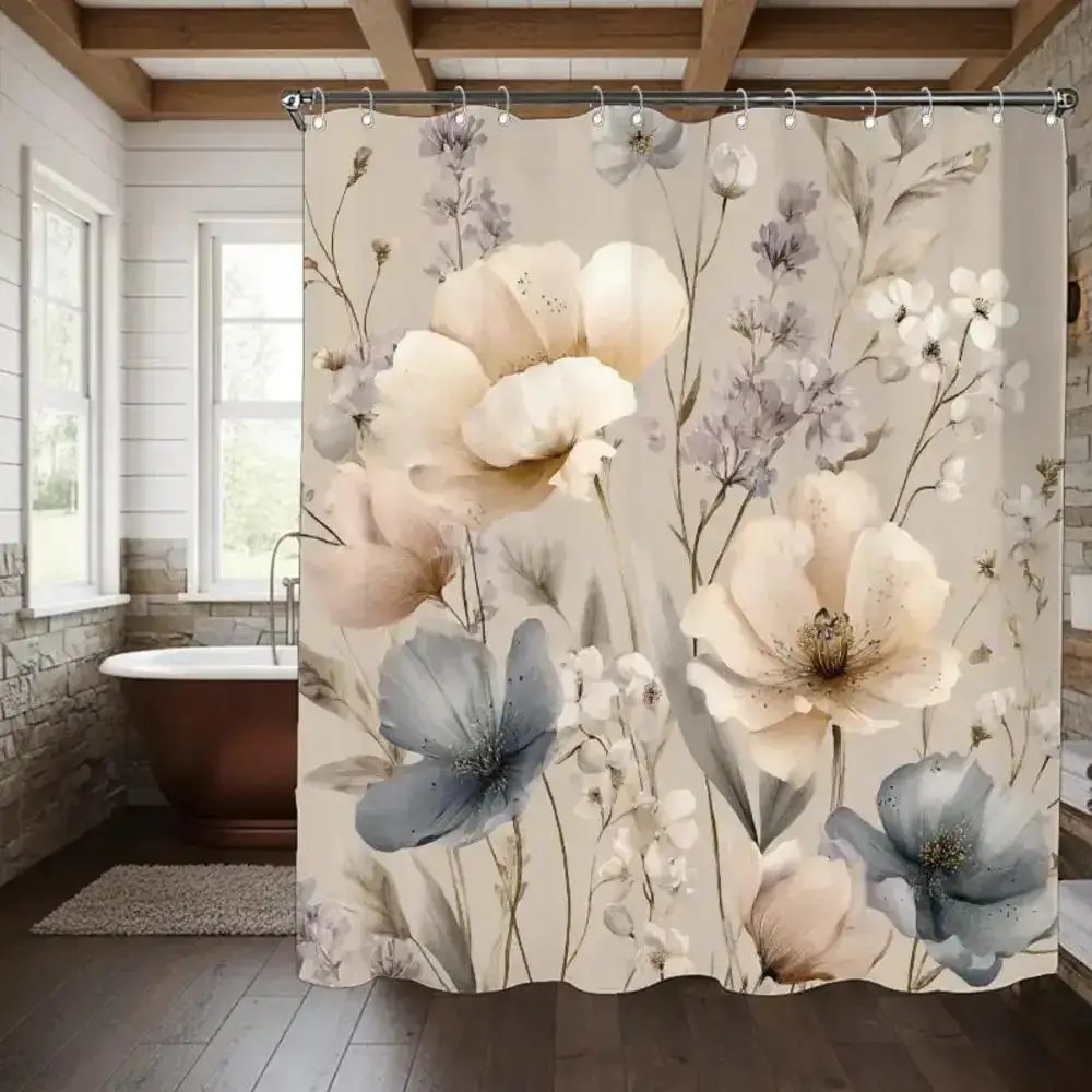 Watercolor Beige And Blue Floral Bouquet Garden Style Decorative Shower Curtain
Watercolor Beige And Blue Floral Bouquet Garden Style Decorative Shower Curtain