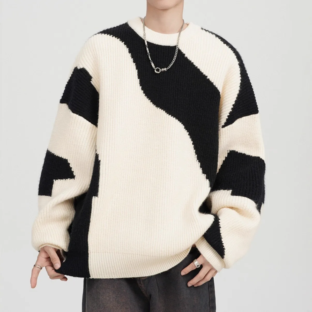 American Sle Heavyweight Color Blo round Ne Sweater Men's Autumn Winter New Loose Thi Lazy Sle Warm Knitted Outerwear
American Sle Heavyweight Color Blo round Ne Sweater Men's Autumn Winter New Loose Thi Lazy Sle Warm Knitted Outerwear