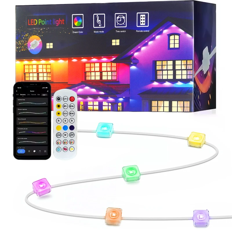Gemstone Rgbic Smart Rainbow Led Eave Holiday Waterproof Christmas Decorations Permanent Outdoor Point Lights
Gemstone Rgbic Smart Rainbow Led Eave Holiday Waterproof Christmas Decorations Permanent Outdoor Point Lights