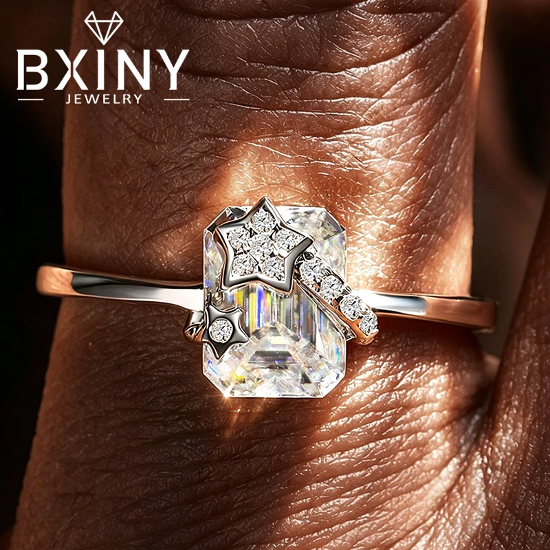 BXINY 2CT Emerald Cut Full Moissanite Ring 925 Sterling Silver For Women Shooting Star Lab Diamond Wedding Band Fine Jewelry GRA
BXINY 2CT Emerald Cut Full Moissanite Ring 925 Sterling Silver For Women Shooting Star Lab Diamond Wedding Band Fine Jewelry GRA