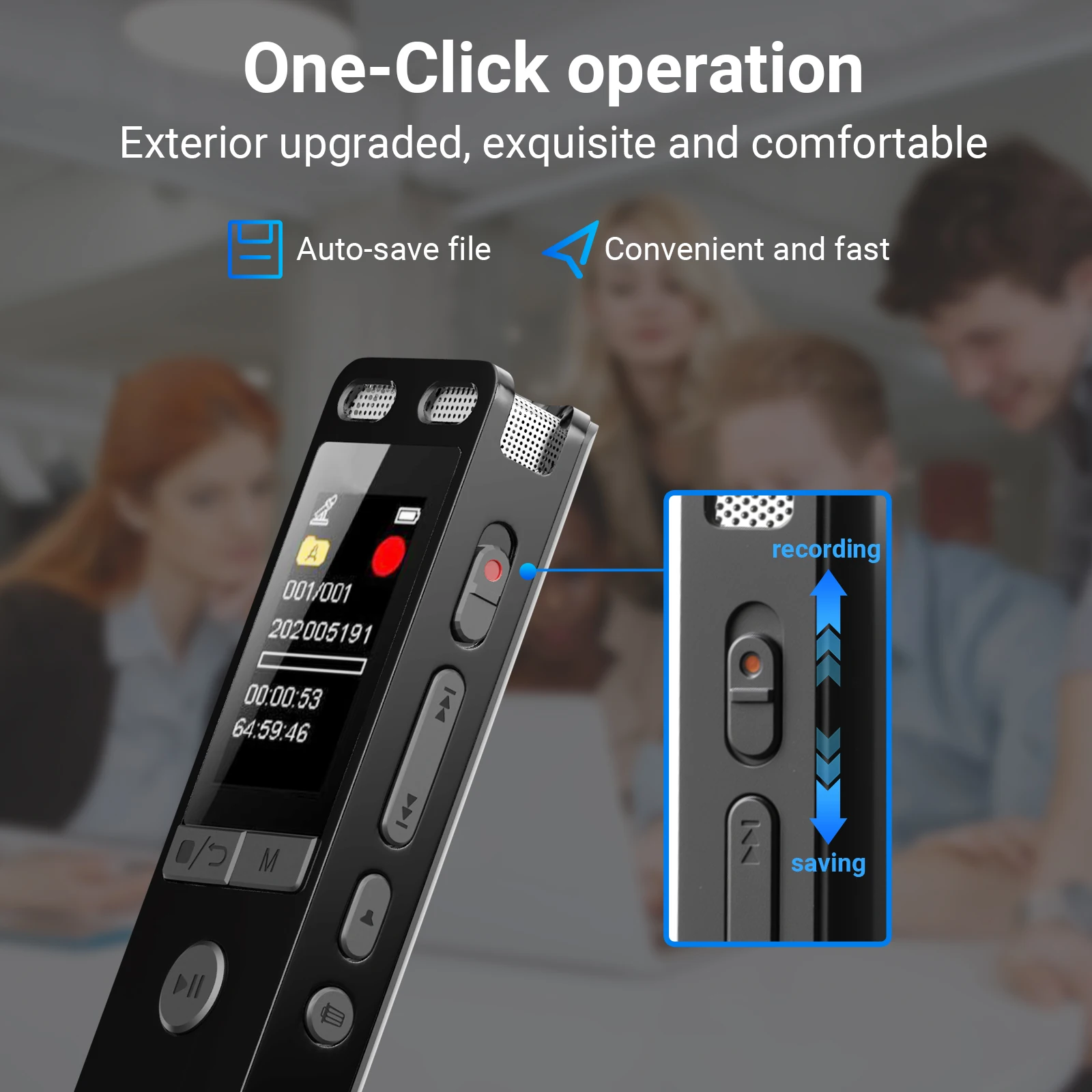 Mini Digital Voice Recorder Dictaphone with TF Card Expansion WAV MP3 Format Ideal for Lectures And Music Audio Playback
Mini Digital Voice Recorder Dictaphone with TF Card Expansion WAV MP3 Format Ideal for Lectures And Music Audio Playback