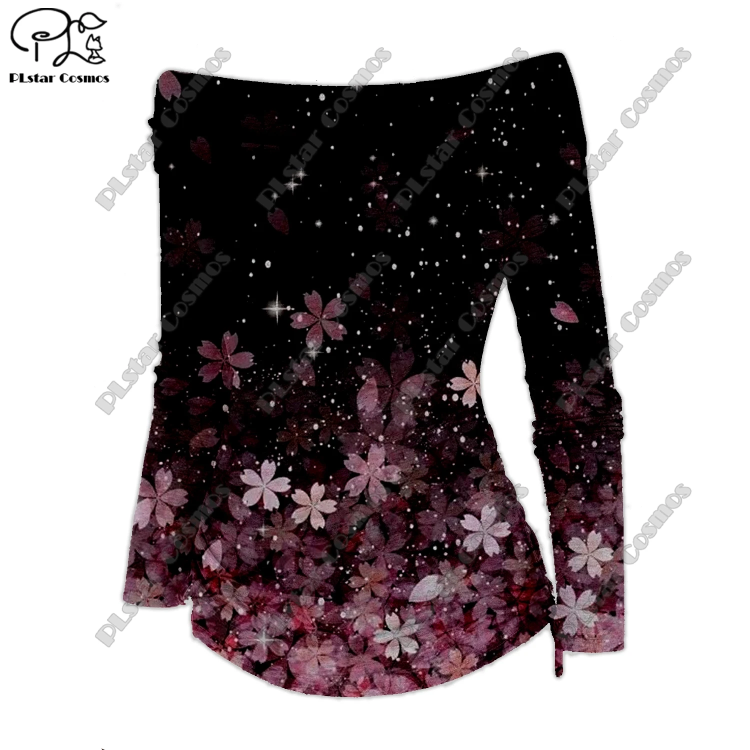 PLstarCosmos 3D printed floral series colorful retro gradient art print off-shoulder pleated tight T-shirt women's casual top H4
PLstarCosmos 3D printed floral series colorful retro gradient art print off-shoulder pleated tight T-shirt women's casual top H4