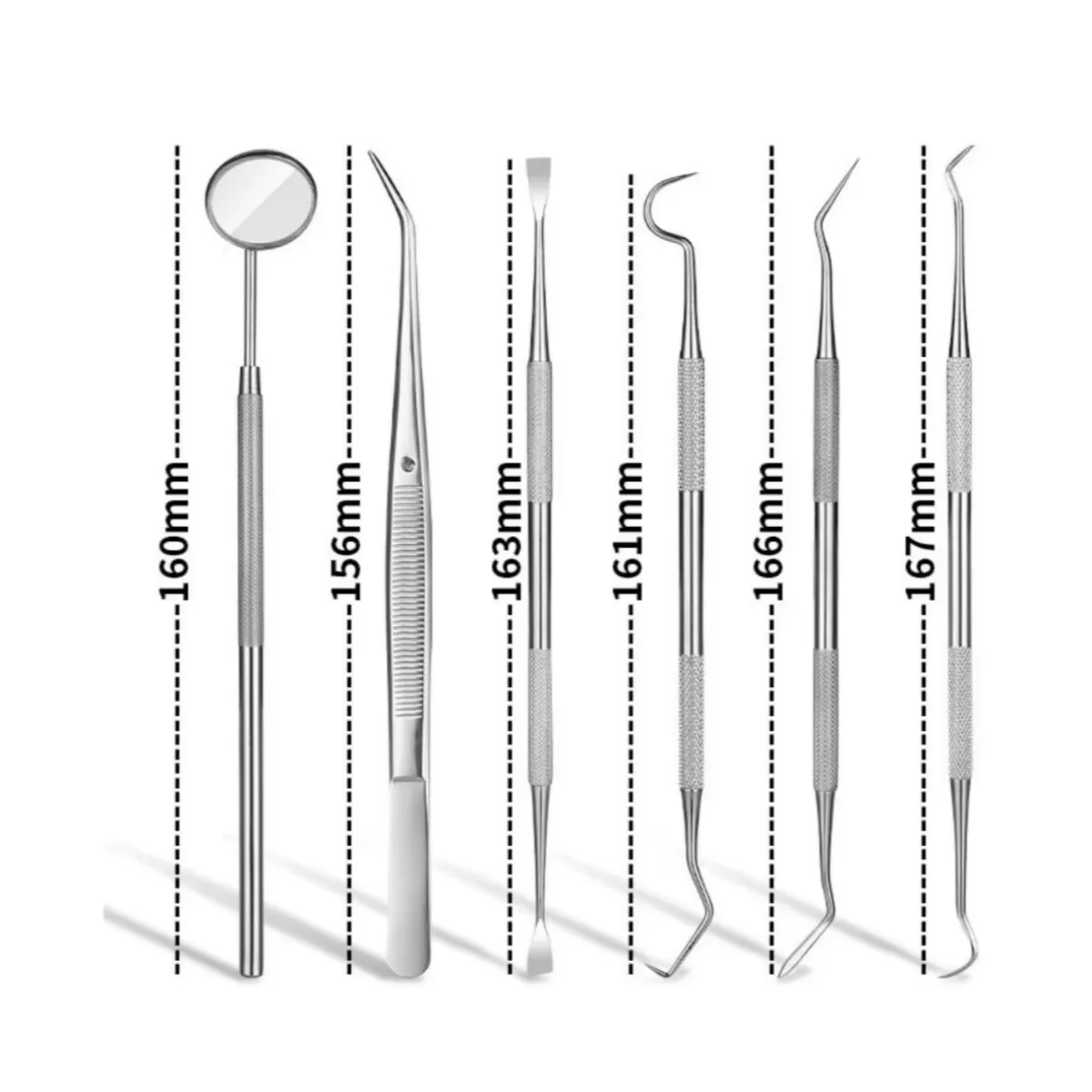 Stainless Steel Dental Tools Mouth Mirror Probe Tweezer Hoe Sickle Tartar Tools Professional Dentist Teeth Cleaning Instruments
Stainless Steel Dental Tools Mouth Mirror Probe Tweezer Hoe Sickle Tartar Tools Professional Dentist Teeth Cleaning Instruments