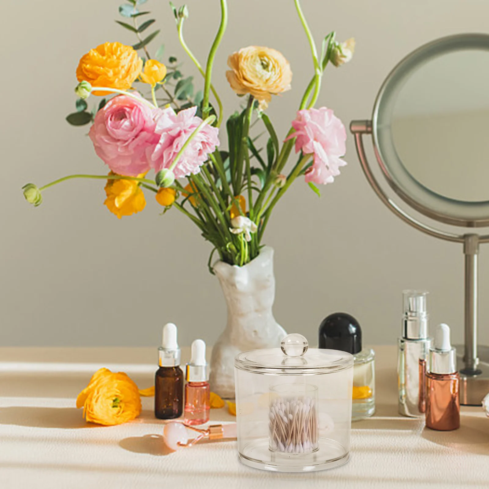 Swab Box Transparent Jar Makeup Cotton Organizer Rounded Container Bathroom Vanity Dispenser Dustproof Moisture Resistant Insect
Swab Box Transparent Jar Makeup Cotton Organizer Rounded Container Bathroom Vanity Dispenser Dustproof Moisture Resistant Insect