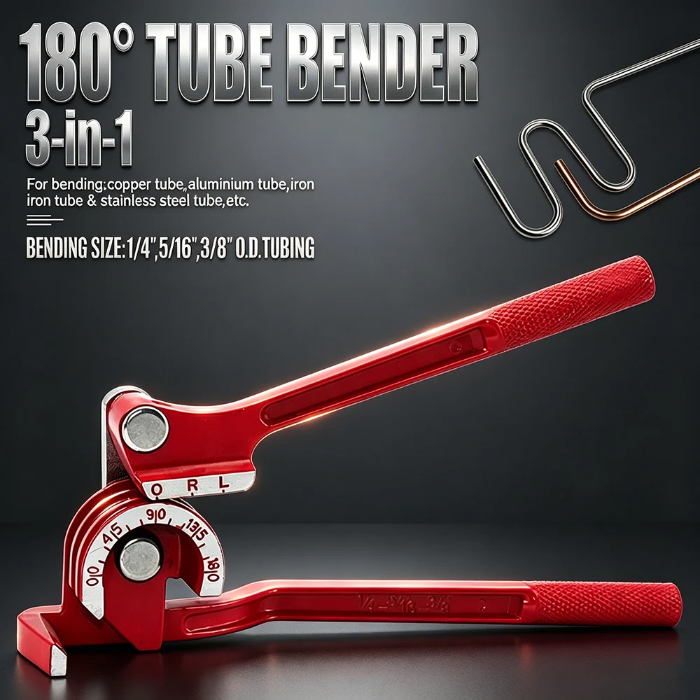 3-in-1 New Tube Bender 1/4" 5/16" 3/8" Brake Pipe Rolling Brass Copper Tube Manual Bending Tool Fuel Brake Pipe Bender Hand Tool
3-in-1 New Tube Bender 1/4" 5/16" 3/8" Brake Pipe Rolling Brass Copper Tube Manual Bending Tool Fuel Brake Pipe Bender Hand Tool