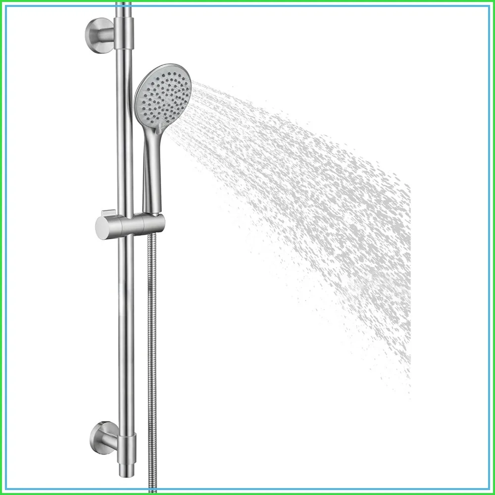 Adjustable 30-Inch Shower Slide Bar with 5-Function Handheld Shower Head, Stainless Steel Wall Mount Set, Brushed Nickel
Adjustable 30-Inch Shower Slide Bar with 5-Function Handheld Shower Head, Stainless Steel Wall Mount Set, Brushed Nickel