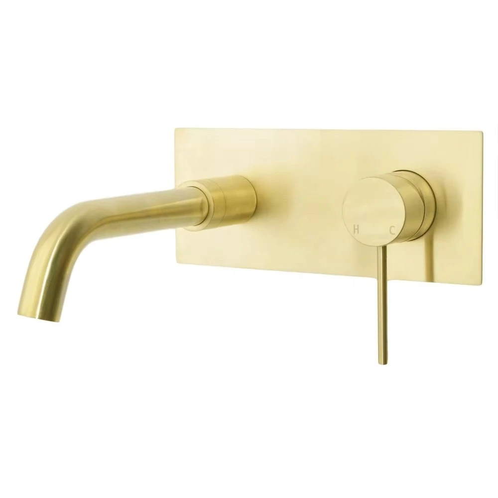 WELS Watermark Bathroom Brushed Gold Wall Faucets With 360 Degree Swivel Spout Vanity Wall Mounted Basin Faucet
WELS Watermark Bathroom Brushed Gold Wall Faucets With 360 Degree Swivel Spout Vanity Wall Mounted Basin Faucet