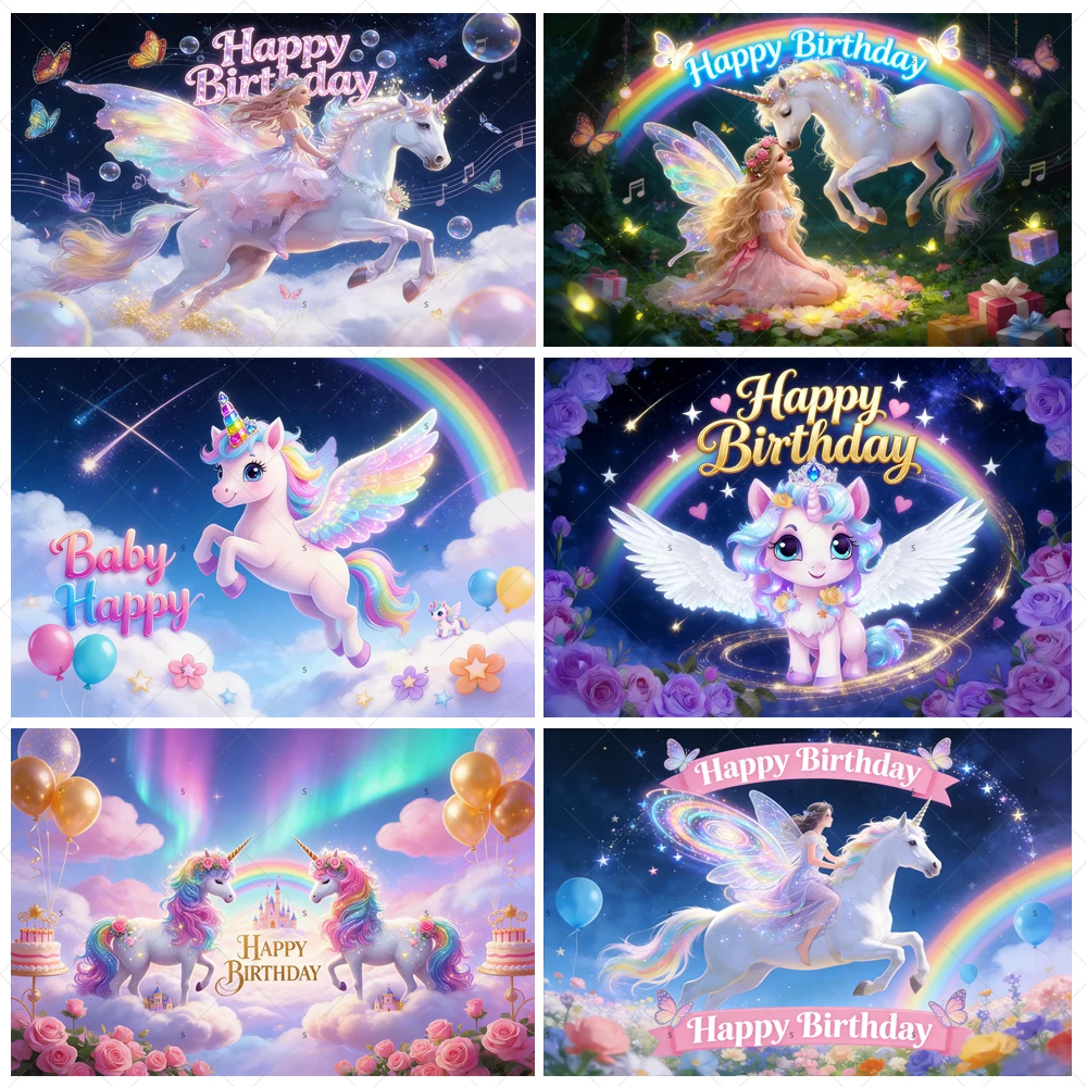 Cartoon Magical Unicorn Theme Background Kid Birthday Party Decoration Cute Elf Princess Rainbow Banner Baby Shower Supplies
Cartoon Magical Unicorn Theme Background Kid Birthday Party Decoration Cute Elf Princess Rainbow Banner Baby Shower Supplies