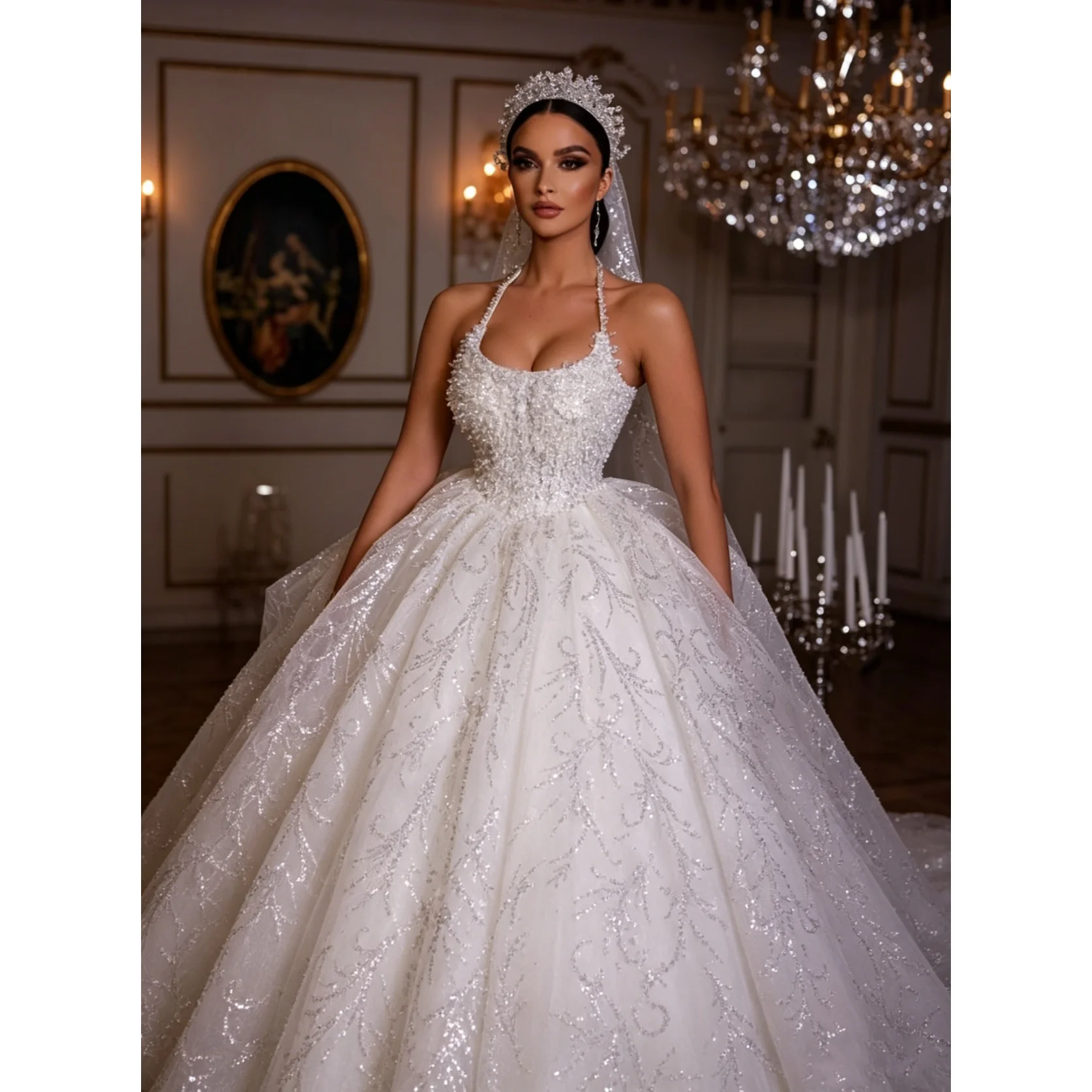 2026 Customized Luxury Sexy Strap Wedding Dress Off Shoulder Beaded A-line Prom Dresses Sparkling Royal Tulle Bride Dress
2026 Customized Luxury Sexy Strap Wedding Dress Off Shoulder Beaded A-line Prom Dresses Sparkling Royal Tulle Bride Dress