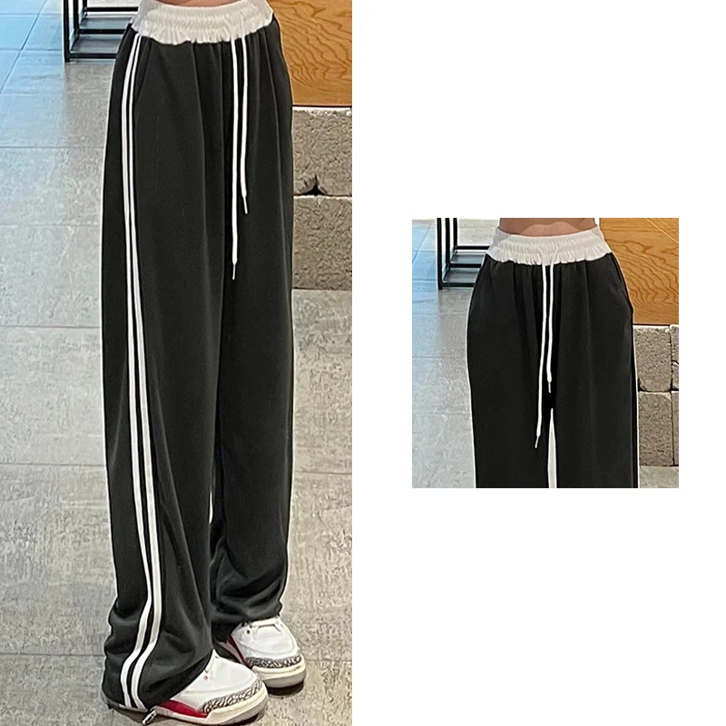 2024 Women Leisure Daily Home Sweatpants Lady High Street White Striped High Waisted Trousers Female Chic Concise Wide Leg Pants
2024 Women Leisure Daily Home Sweatpants Lady High Street White Striped High Waisted Trousers Female Chic Concise Wide Leg Pants
