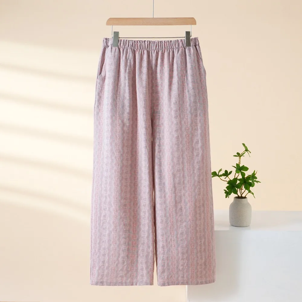 2026 Spring And Summer Couples Long Trousers Cotton Knitted Homewear Men and Women Floral Pajama Pants Thin Casual Home Pants
2026 Spring And Summer Couples Long Trousers Cotton Knitted Homewear Men and Women Floral Pajama Pants Thin Casual Home Pants