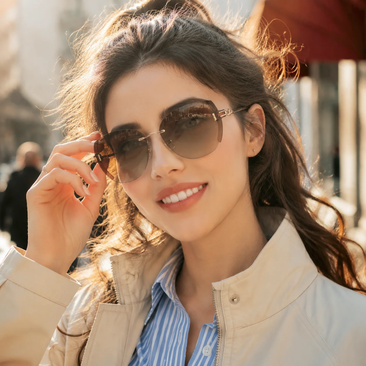Frameless Metal Frame Sunglasses UV400 Women Men Fashion Retro Sun Glasses for Driving Cycling Travel
Frameless Metal Frame Sunglasses UV400 Women Men Fashion Retro Sun Glasses for Driving Cycling Travel