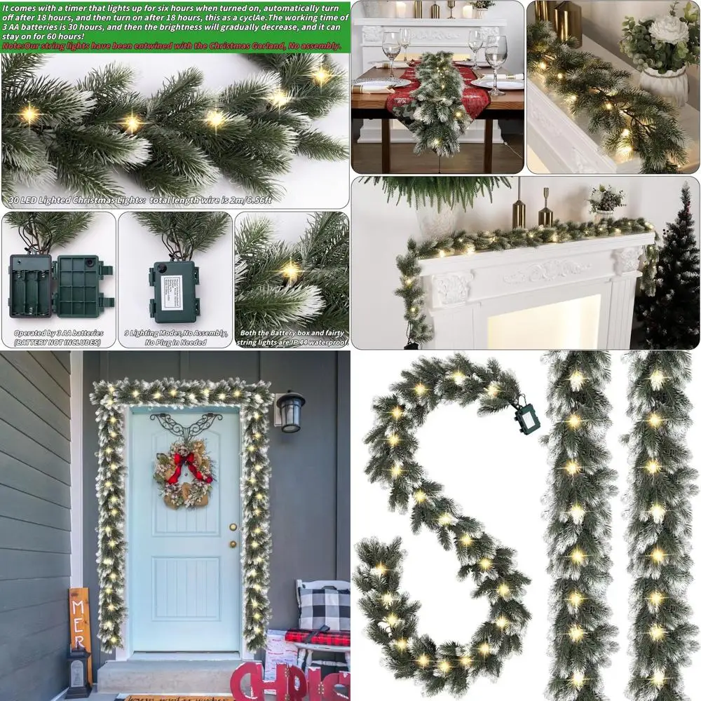 Флокированная рождественская гирлянда с теплыми белыми светодиодными фонарями, искусственная сосна длиной 6 футов, матовая для внутреннего и наружного сезонного декора
Флокированная рождественская гирлянда с теплыми белыми светодиодными фонарями, искусственная сосна длиной 6 футов, матовая для внутреннего и наружного сезонного декора