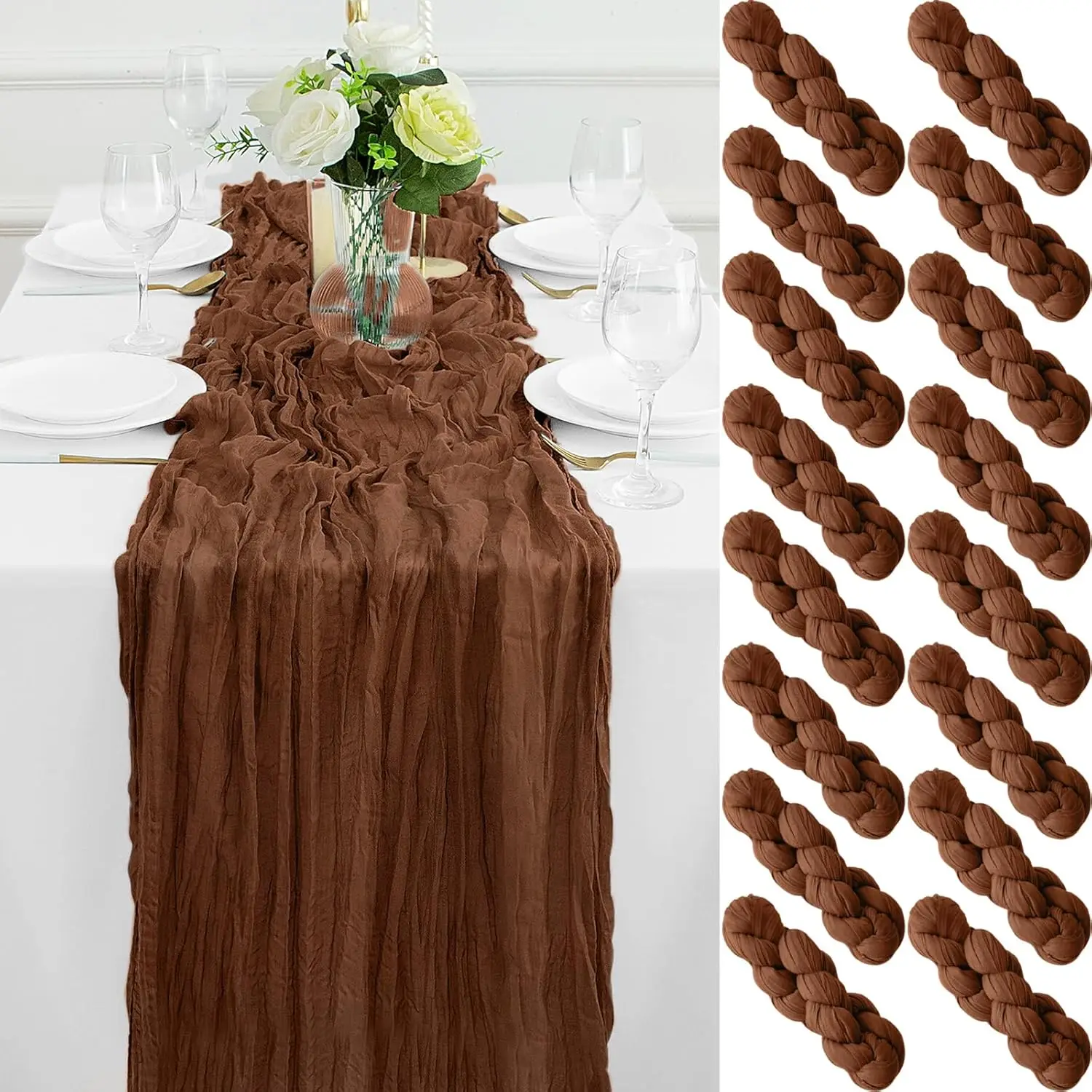 16Pcs Brown Cheesecloth Table Runner 10FT Gauze Cheese Cloth Table Runner 35x120Inch Long Boho Spring Easter Table Runners
16Pcs Brown Cheesecloth Table Runner 10FT Gauze Cheese Cloth Table Runner 35x120Inch Long Boho Spring Easter Table Runners