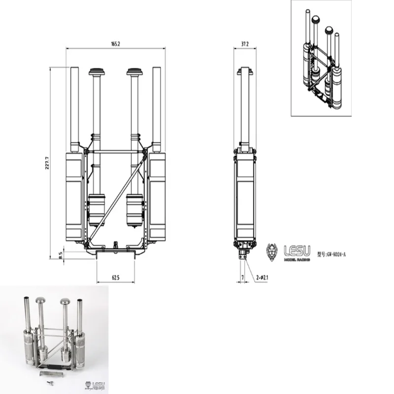LESU 1/14 металлический воздушный фильтр, часть выхлопной трубы для DIY RC, модель тягача, запасные части TOUCAN HOBBY TH14464
LESU 1/14 металлический воздушный фильтр, часть выхлопной трубы для DIY RC, модель тягача, запасные части TOUCAN HOBBY TH14464