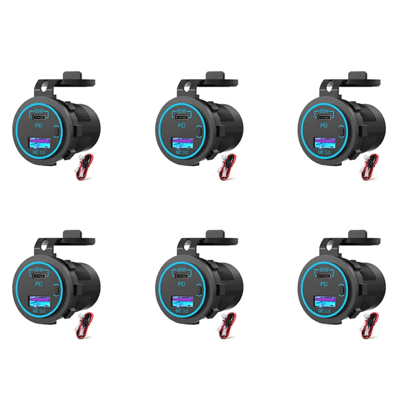 【Flash Sale】6X 65W PD 12V USB Outlet For Laptop USB C Car Charger Socket Multi Port Outlet Waterproof Adapter For Car Boat Truck
【Flash Sale】6X 65W PD 12V USB Outlet For Laptop USB C Car Charger Socket Multi Port Outlet Waterproof Adapter For Car Boat Truck