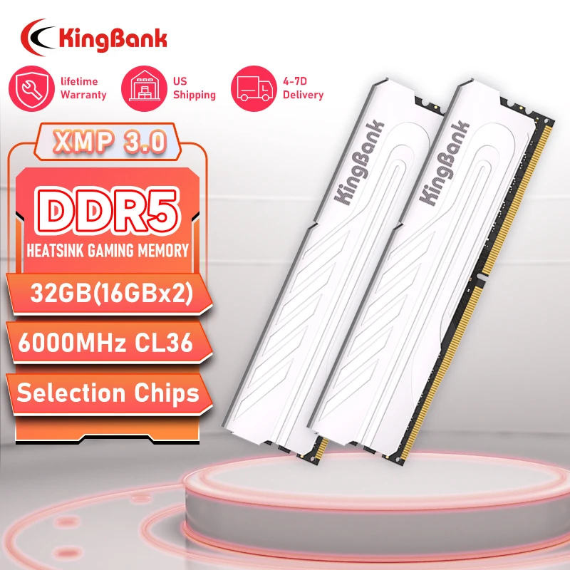KingBank DDR5 32 ГБ (2x16 ГБ), 6000 MT/s CL36 1,35 В, разгон XMP 3.0 и AMD Expo с радиатором для ПК, игр/офиса/PS
KingBank DDR5 32 ГБ (2x16 ГБ), 6000 MT/s CL36 1,35 В, разгон XMP 3.0 и AMD Expo с радиатором для ПК, игр/офиса/PS