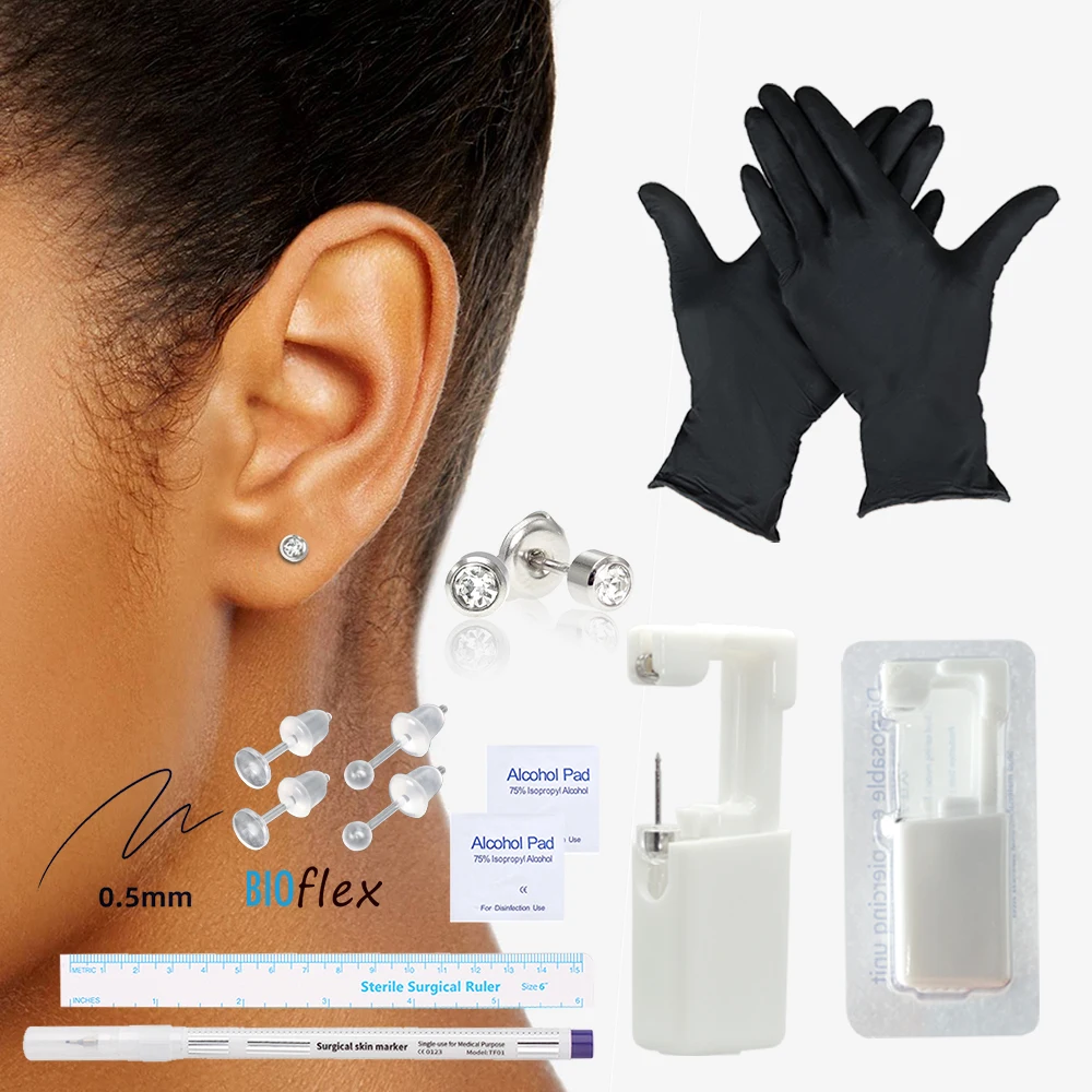 Disposable Ear Piercer Kit with Earrings Sterile Self Earlobe Piercings Gun Machine Hypoallergenic Safe for Women Girl Baby Men
Disposable Ear Piercer Kit with Earrings Sterile Self Earlobe Piercings Gun Machine Hypoallergenic Safe for Women Girl Baby Men