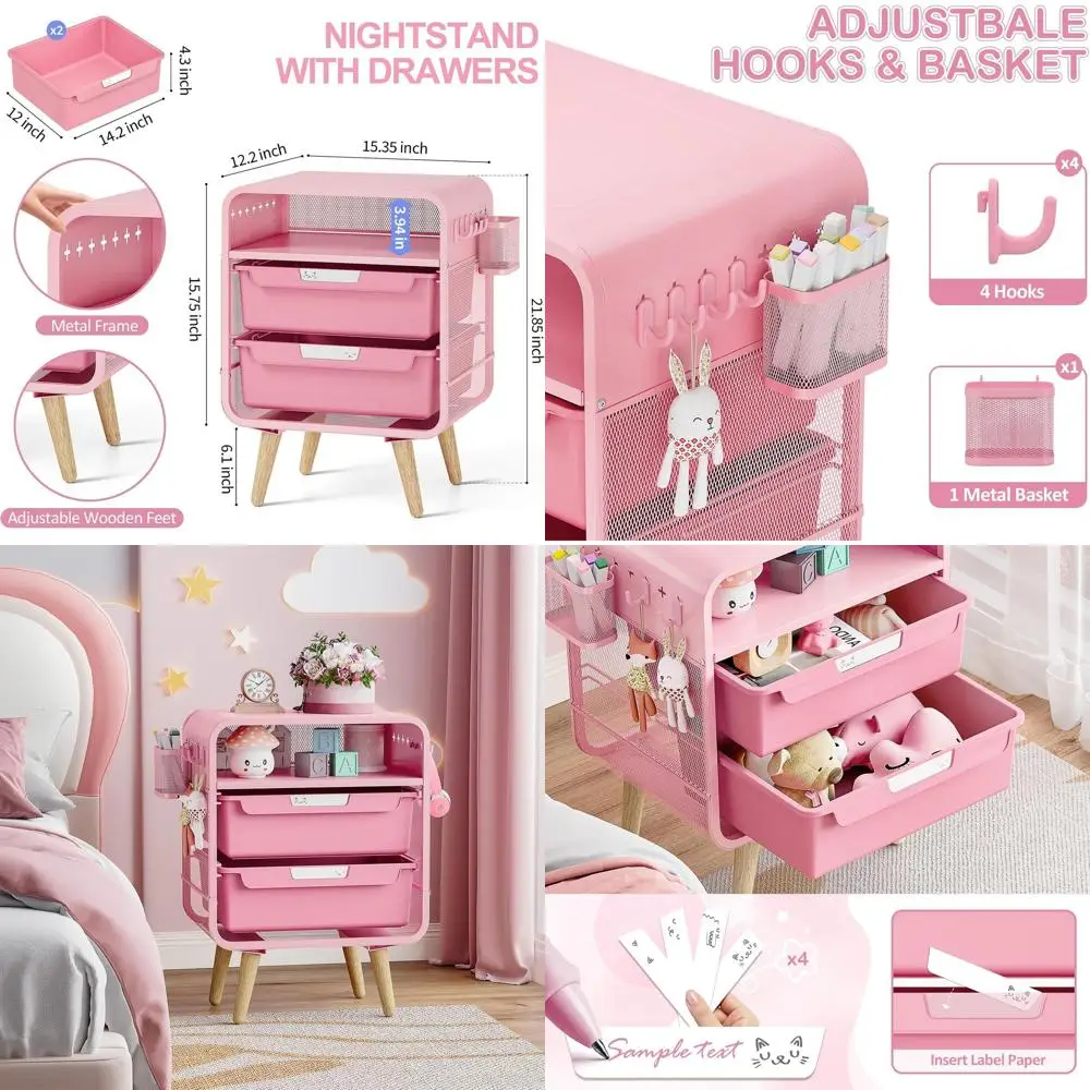 Компактная розовая тумбочка с местом для хранения, идеально подходит для детской спальни, гостиной, общежития или офиса.
Компактная розовая тумбочка с местом для хранения, идеально подходит для детской спальни, гостиной, общежития или офиса.