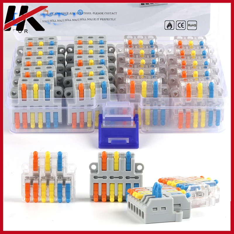 Wire Connectors 3 in 6 Out With Lever Quick Electrical Cable Splicing Terminal Block Push-in Mini Conductor Wiring Nut Connector
Wire Connectors 3 in 6 Out With Lever Quick Electrical Cable Splicing Terminal Block Push-in Mini Conductor Wiring Nut Connector