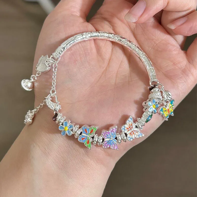 Эмаль, новый стиль, серебряный высококачественный универсальный полубраслет S999
Эмаль, новый стиль, серебряный высококачественный универсальный полубраслет S999