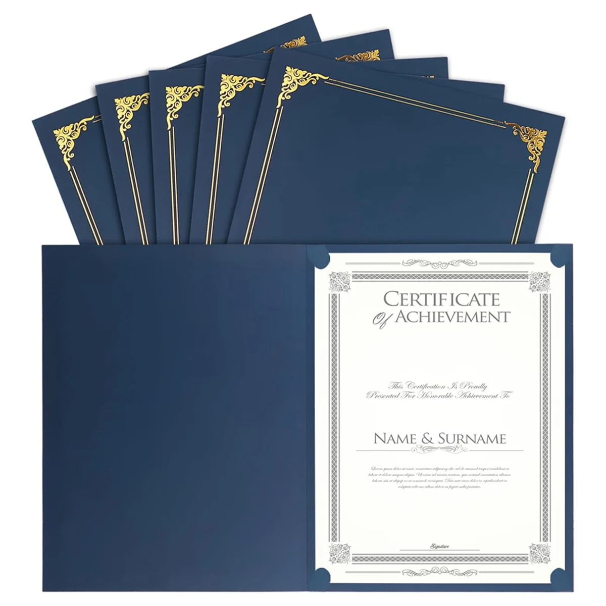 Certificate Holders, 25 Packs Diploma Holders, Certificate Covers with Gold Foil Border for Letter Size 8.5x11 Inch -B12B
Certificate Holders, 25 Packs Diploma Holders, Certificate Covers with Gold Foil Border for Letter Size 8.5x11 Inch -B12B