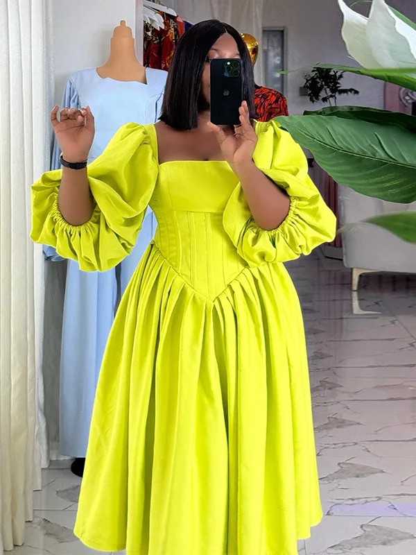 Однотонное женское платье с квадратным вырезом и рукавом до локтя, свободного кроя, повседневное, А-силуэт, с длинным рукавом
Однотонное женское платье с квадратным вырезом и рукавом до локтя, свободного кроя, повседневное, А-силуэт, с длинным рукавом