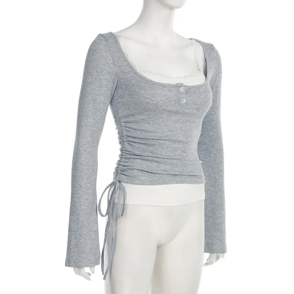 Sexy Fake Two-piece Slim Crop Tops Bow Lace Bottoming Top Elastic Comfortable Skinny Knitwear Streetwear
Sexy Fake Two-piece Slim Crop Tops Bow Lace Bottoming Top Elastic Comfortable Skinny Knitwear Streetwear